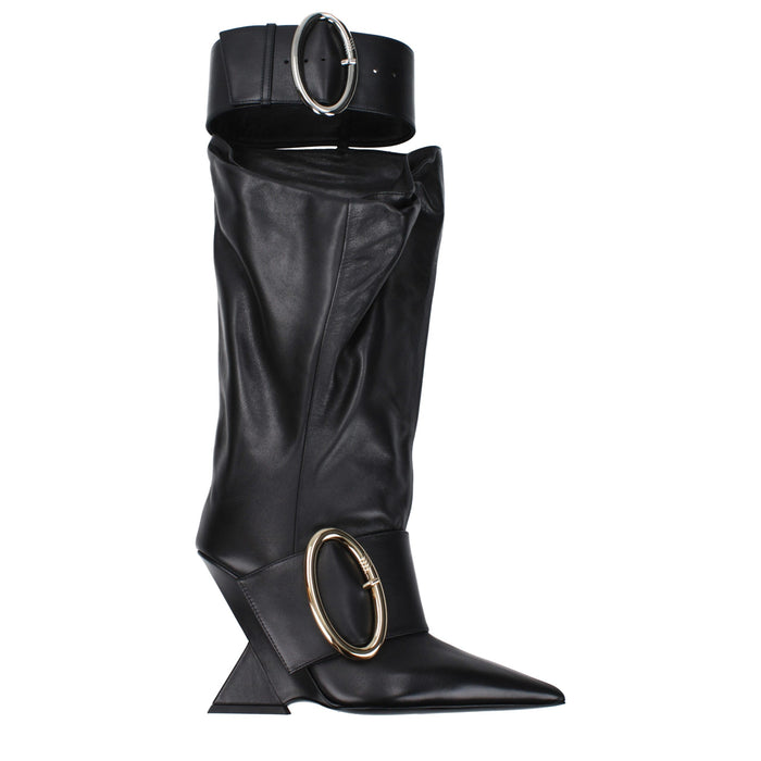 The Attico Leather boots in black