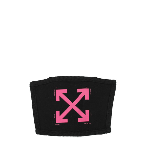 Off-White 100% cotton face scarf in black