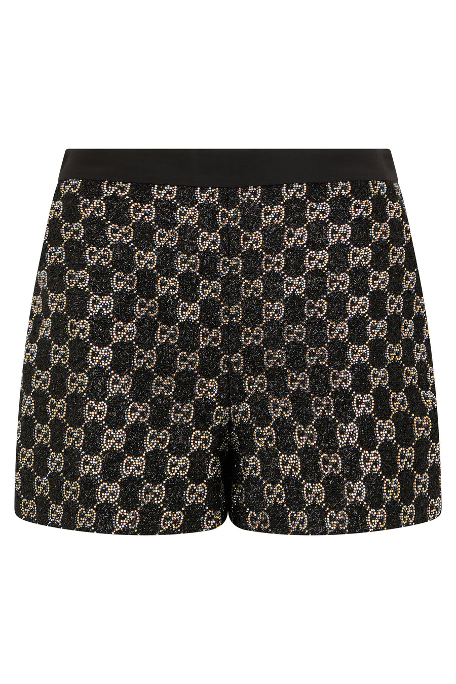 Shorts With Rhinestones Black Viscose