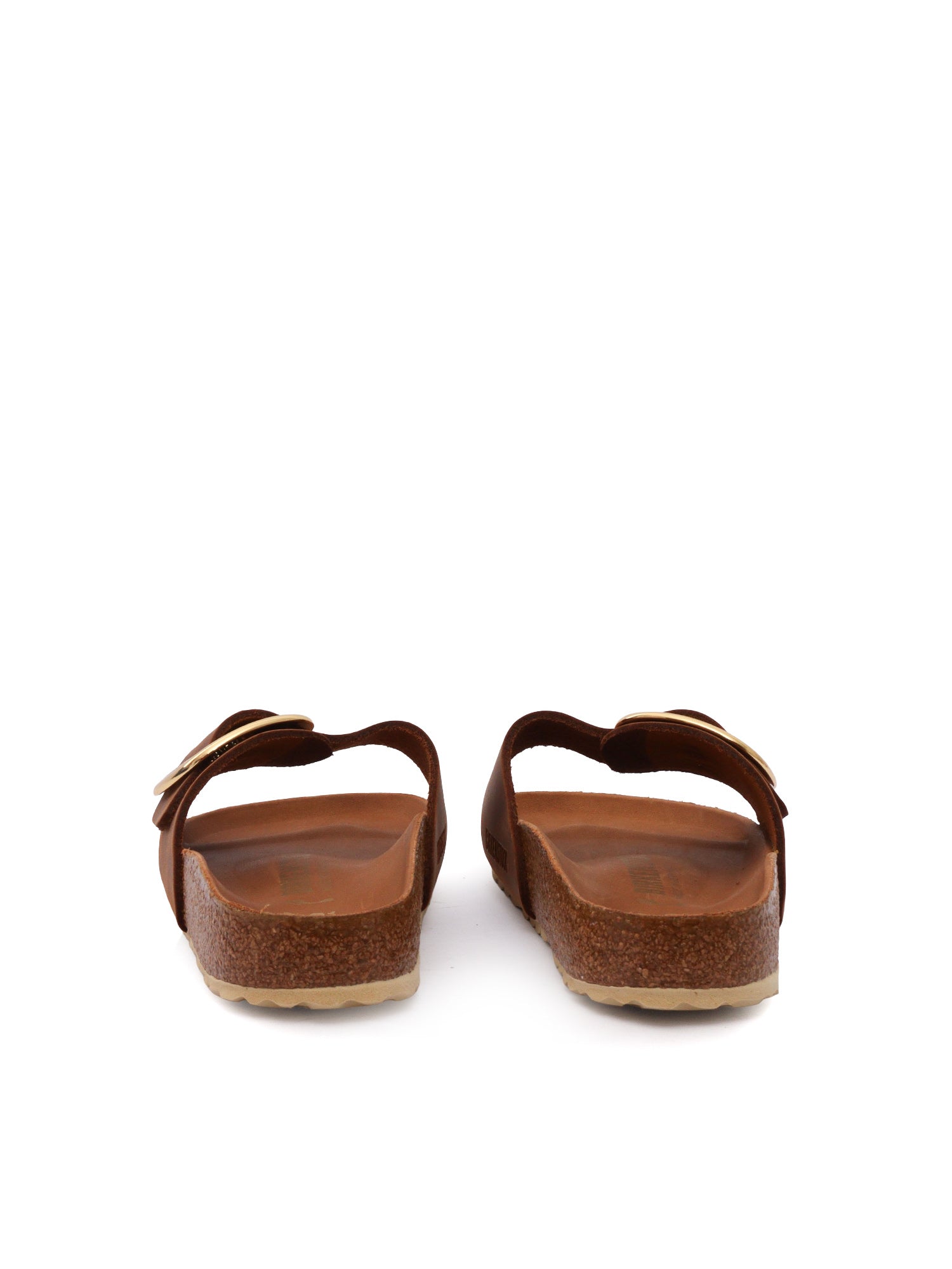 Madrid Big Buckle cognac, Oiled Leather Brown Sole In Eva Sandal