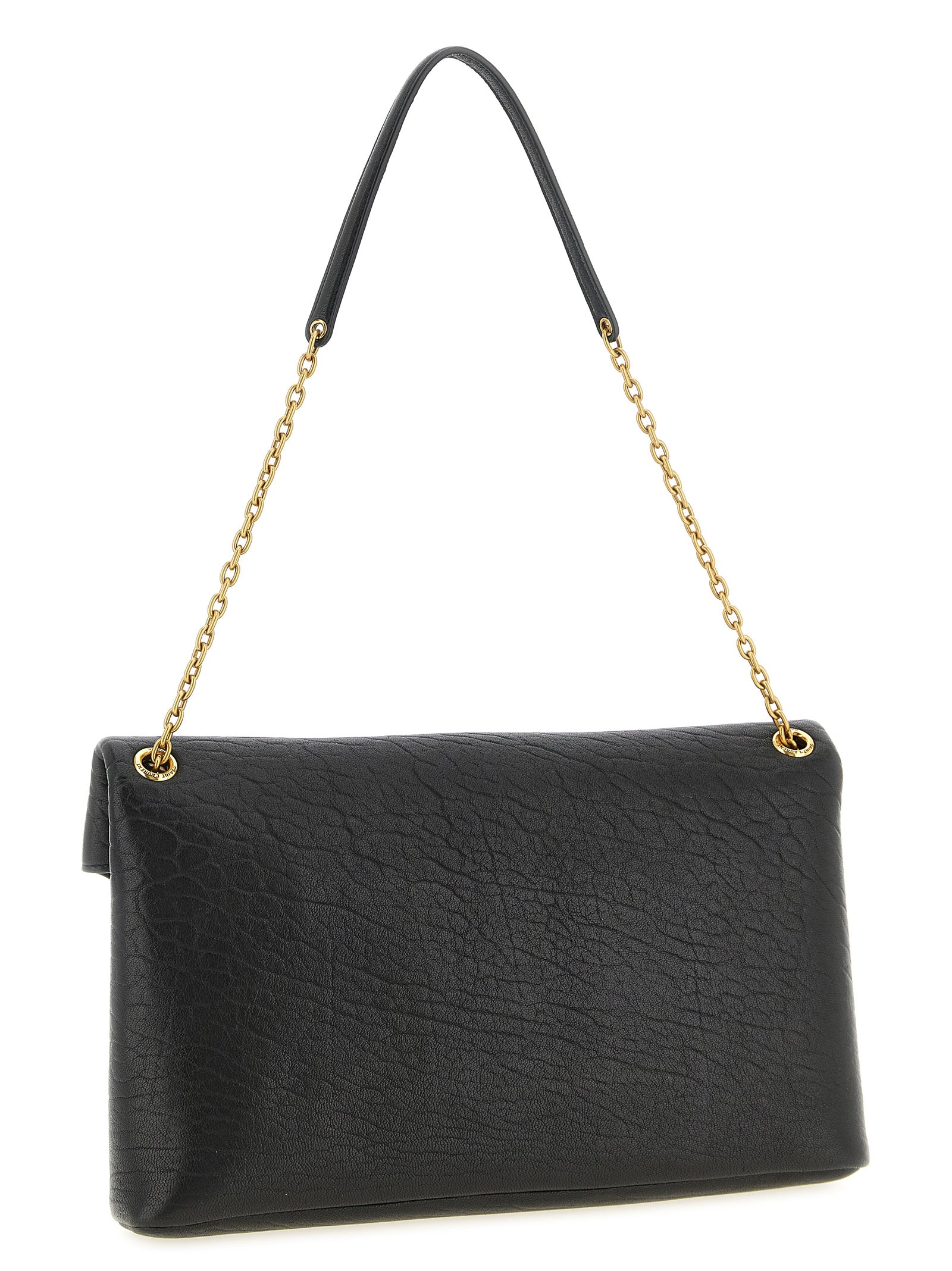 Medium Envelope Clutch Bag Black Lamb Leather (ovis Aries)