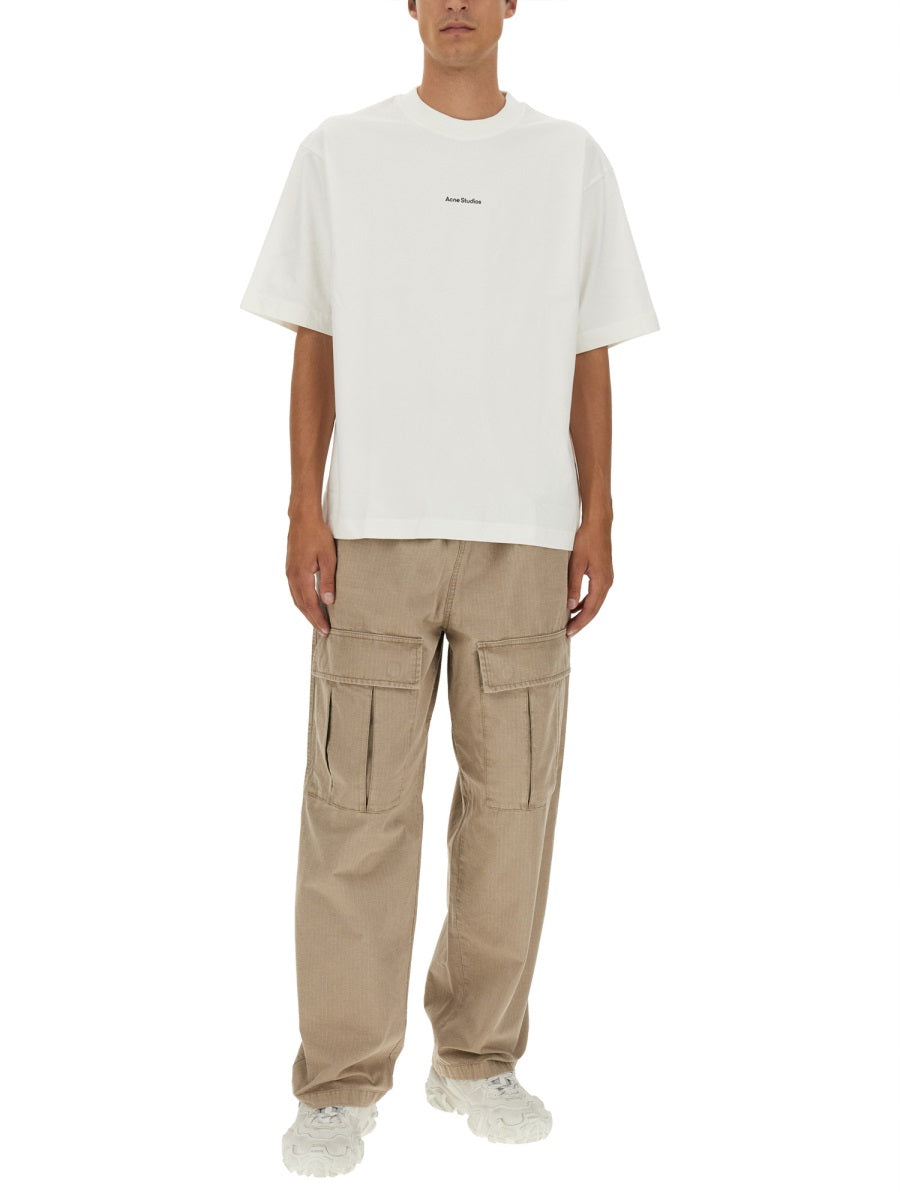 Casual Trousers Beige Cotton