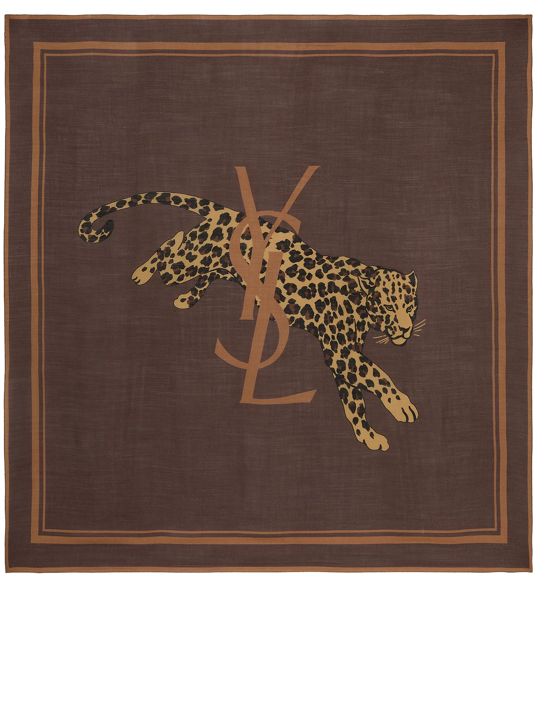 Grand Carre Leopard Brown Foulard