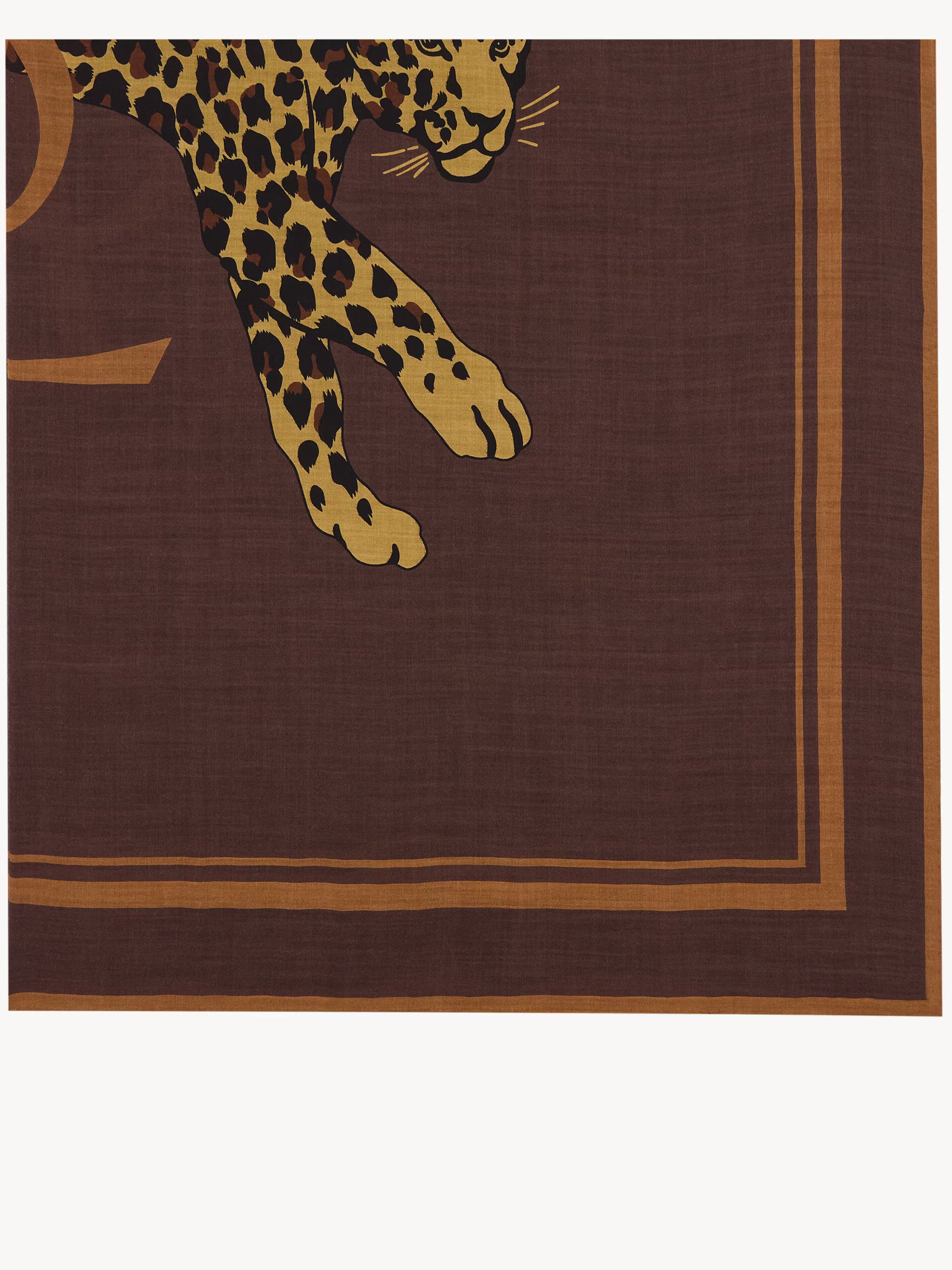 Grand Carre Leopard Brown Foulard