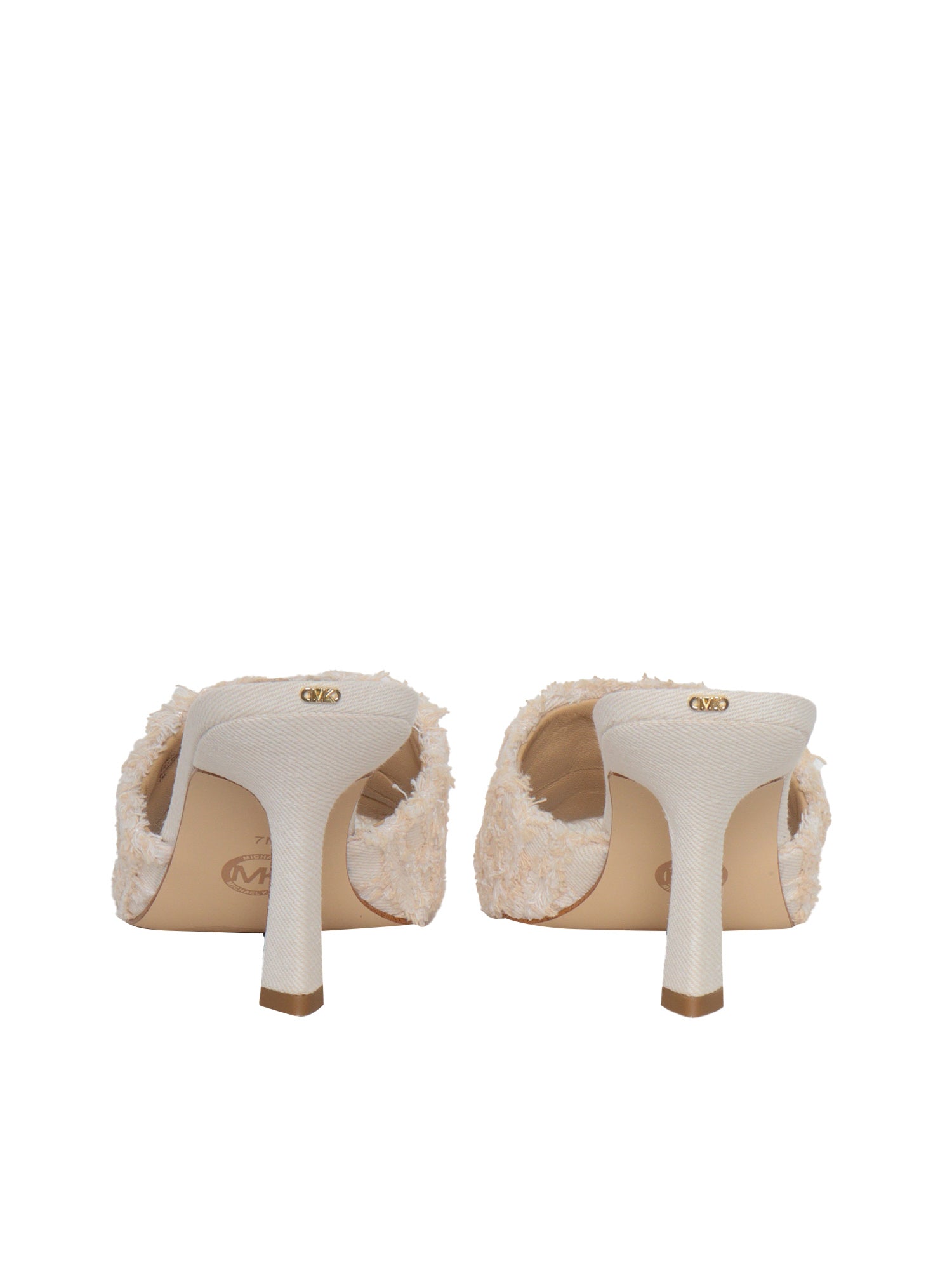 White Tessa mules sandals Cream Cotton Loafer