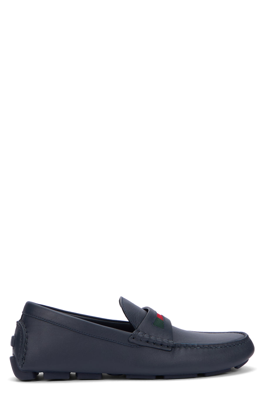Leather Driver Moccasin Navy Calf Skin Loafers