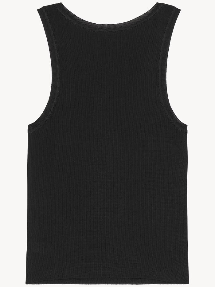 Canottiera In Maglia A Coste Black T-shirt