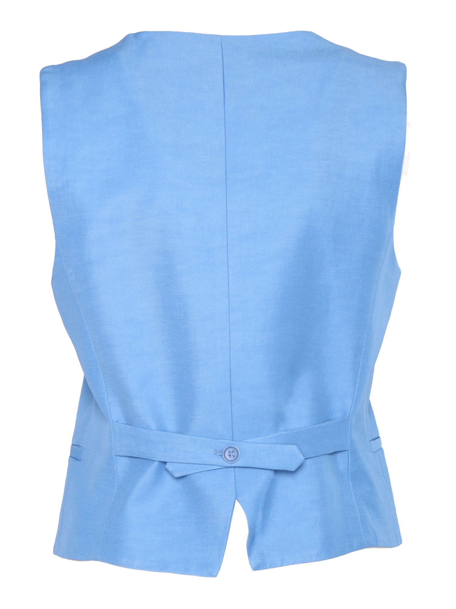 VEST Light Blue Viscose Linen
