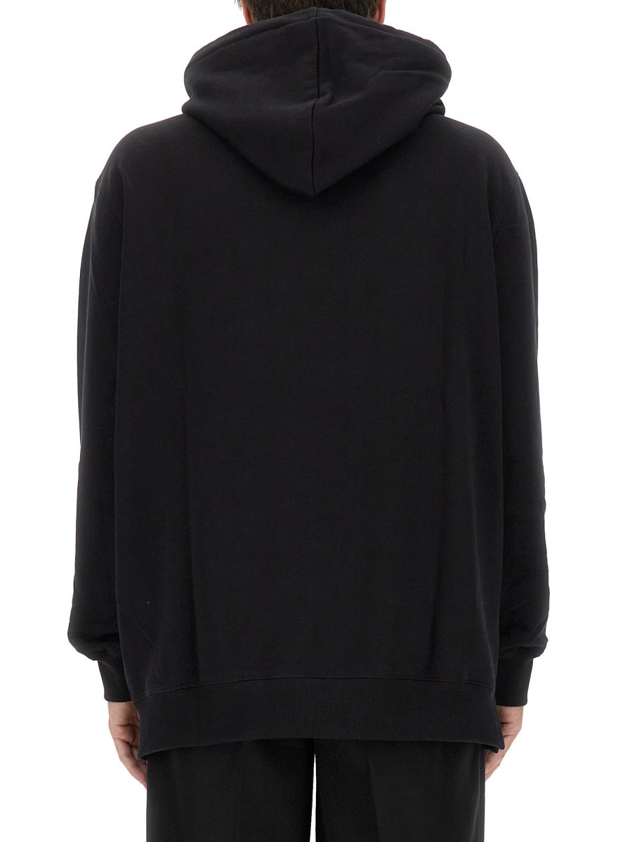 Sweatshirt With Logo Black Cotton Sweatshirts
