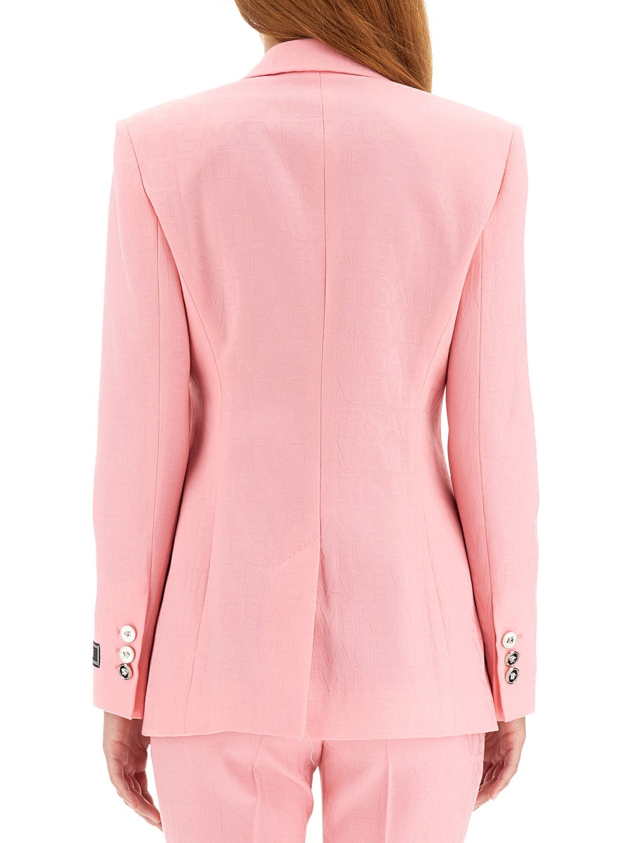 Single Breasted Medusa Jacket Pink Virgin Wool