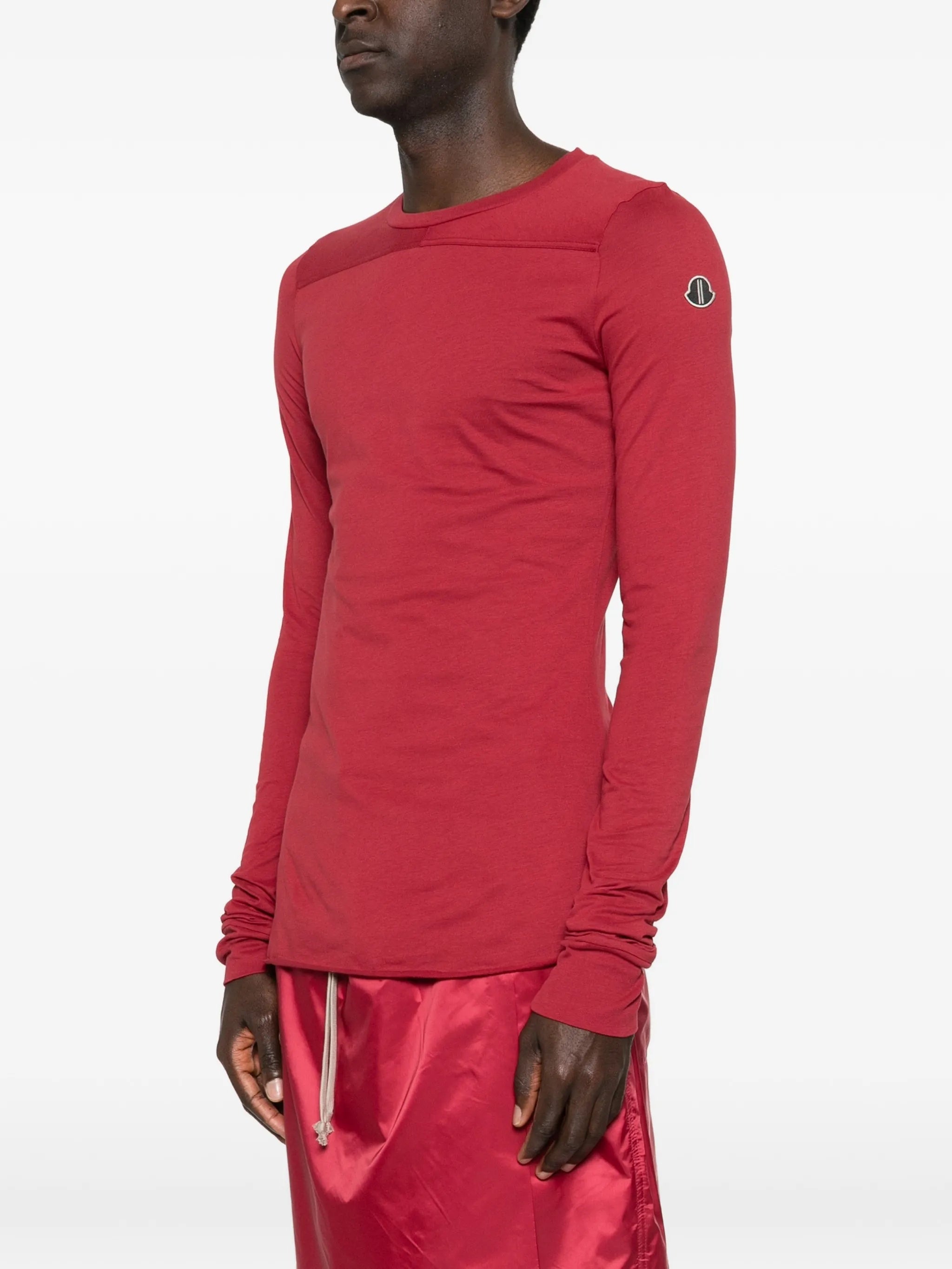 Knitted Girder Ls Tshirt Red Maglia