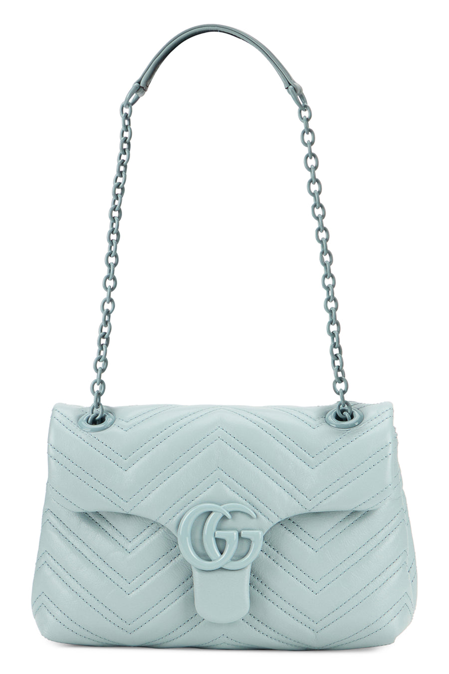 Shoulder Bag Gg Marmont Light Blue Calf Skin Handbags