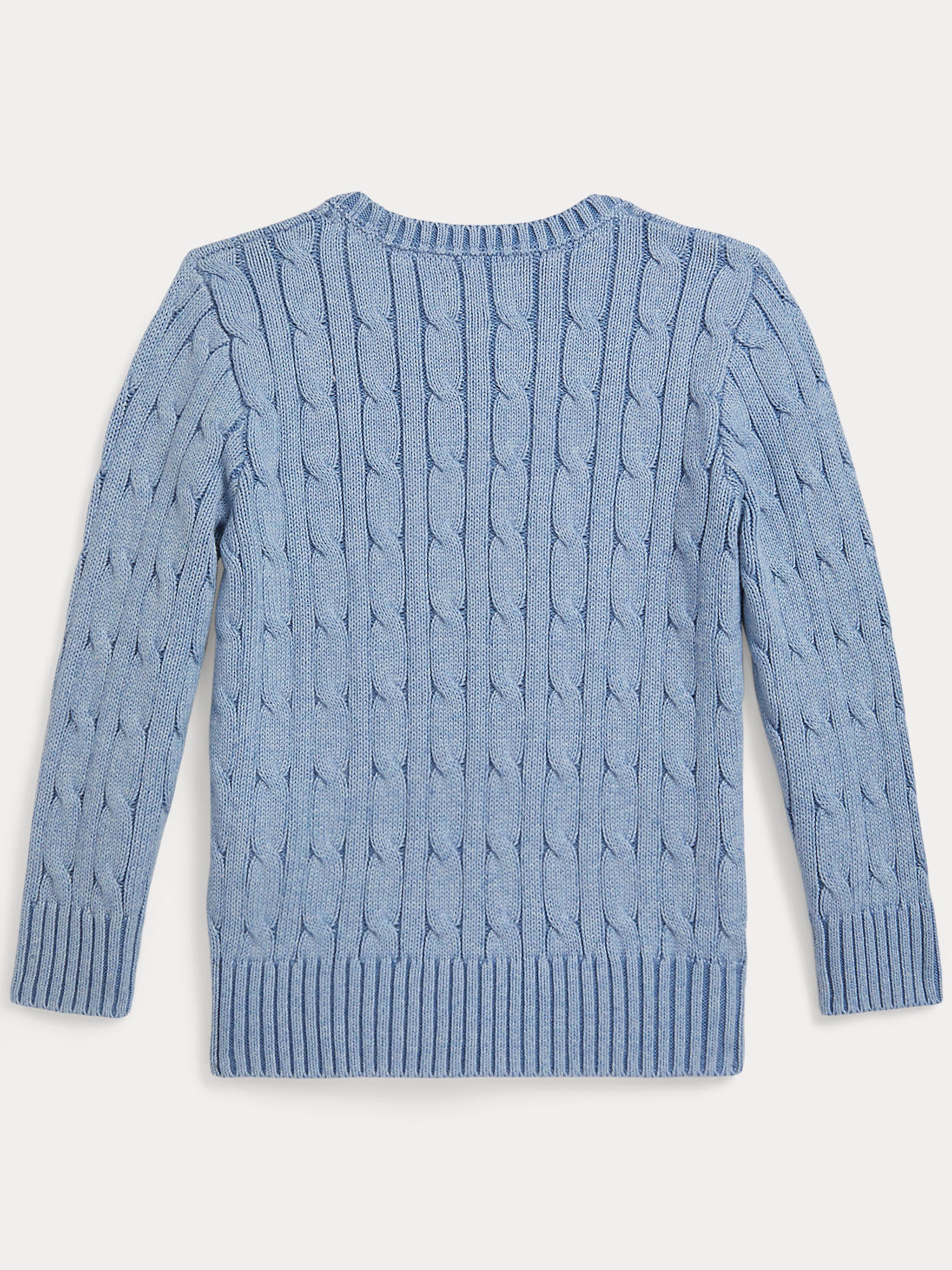 Ls Cable Cn Tops Sweater Blue Maglia