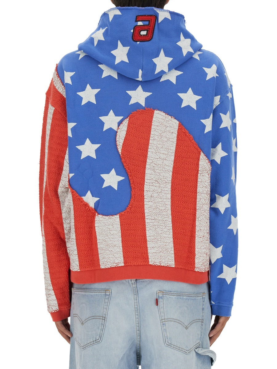 Stars And Stripes Swirl Sweatshirt Multicolour Cotton Sweatshirts