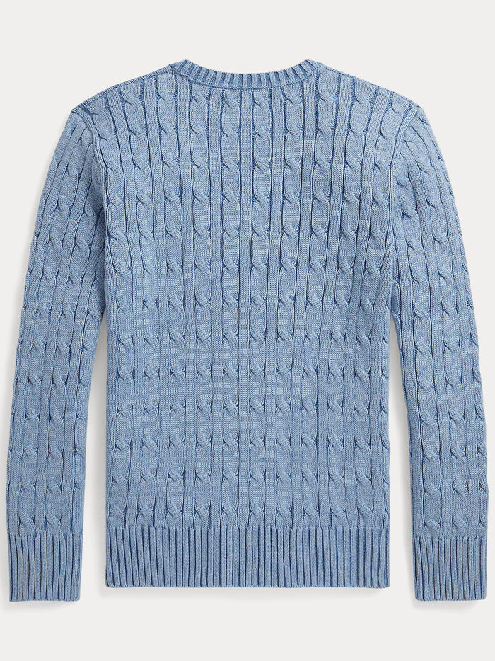 Ls Cable Cn Tops Sweater Blue Maglia