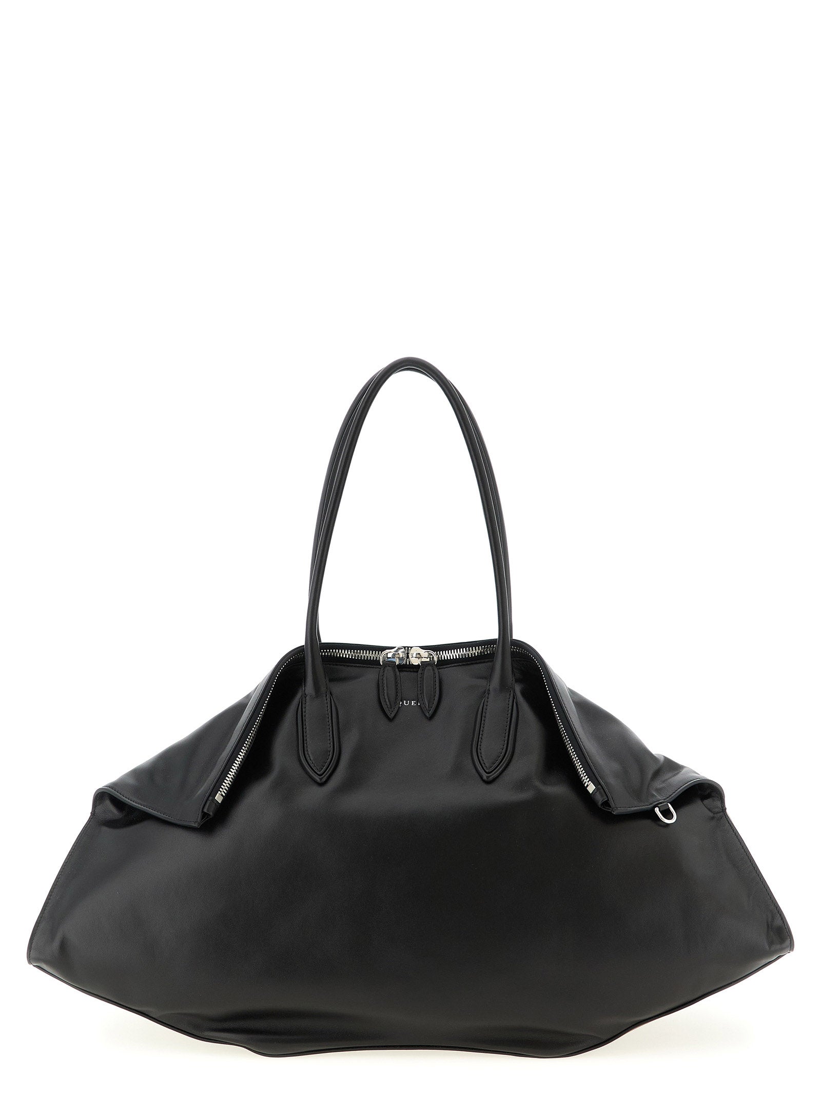 Maxi Manta shoulder bag Black Calfskin Leather (bos Taurus)