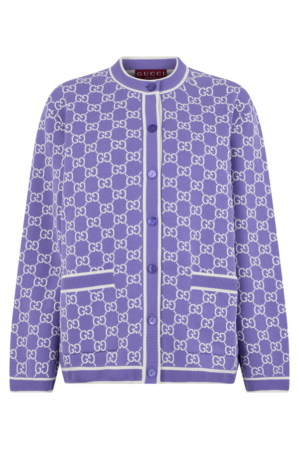 Cardigan Embroidered Lilac Cotton Cardigans