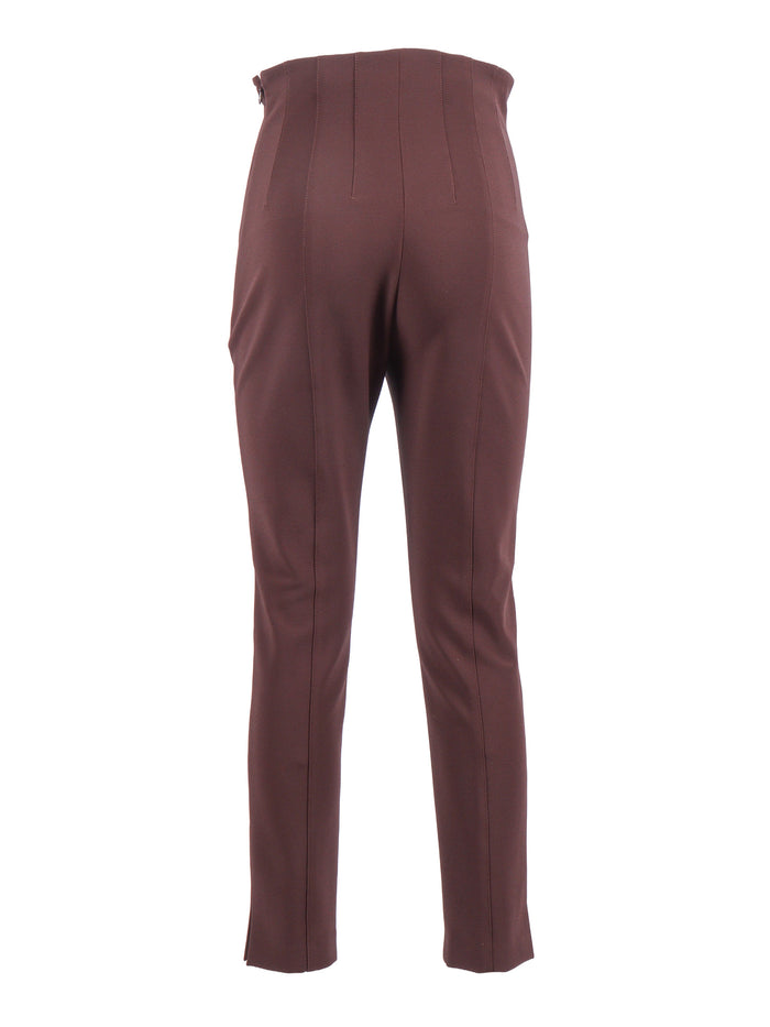 TROUSERS Brown Polyester Elastane Pant