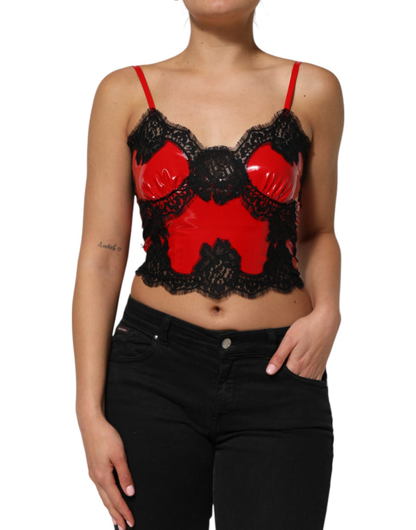 Dolce & Gabbana 60% Polyester tank top in red