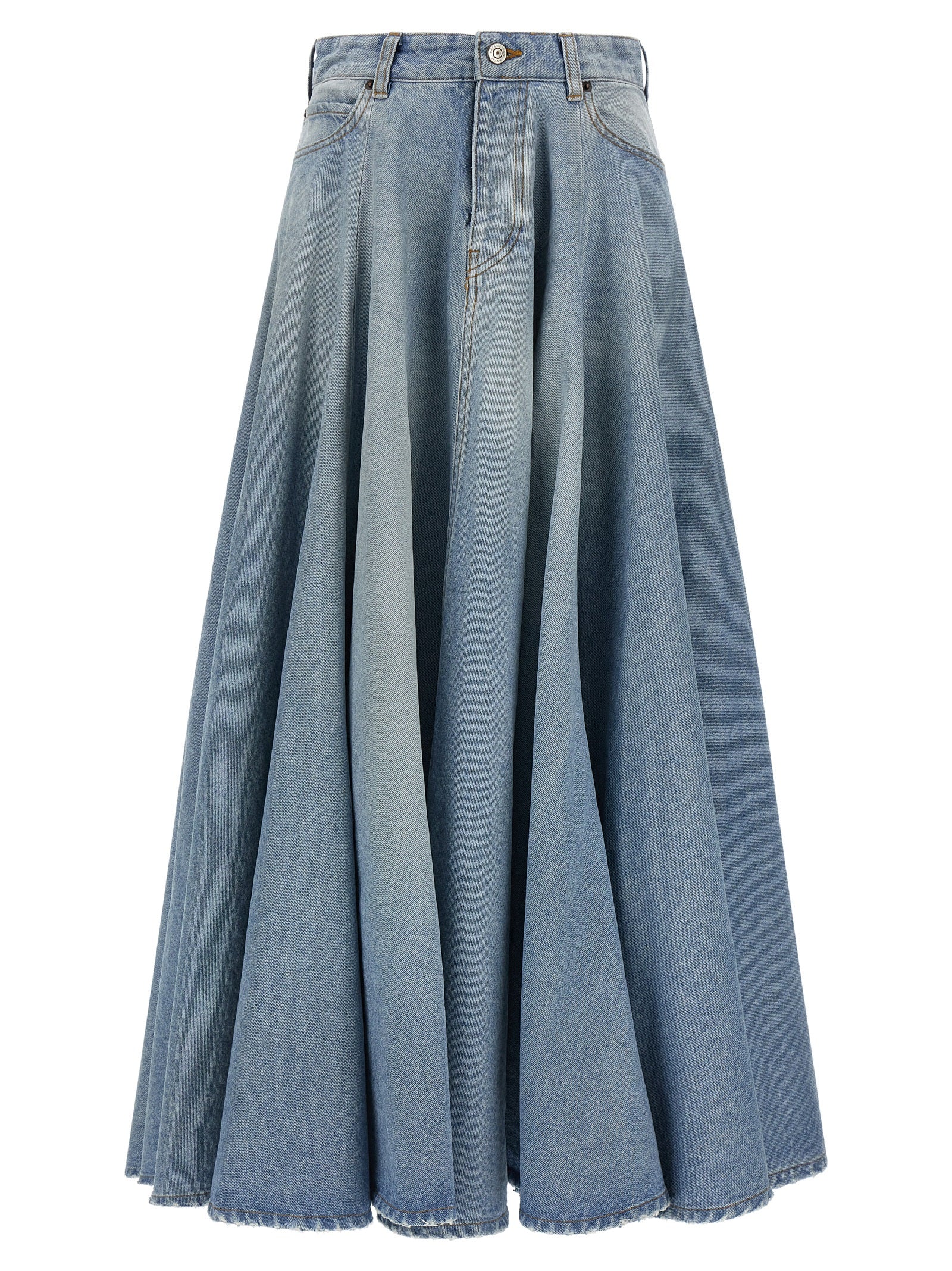 Godet skirt Light Blue Cotton