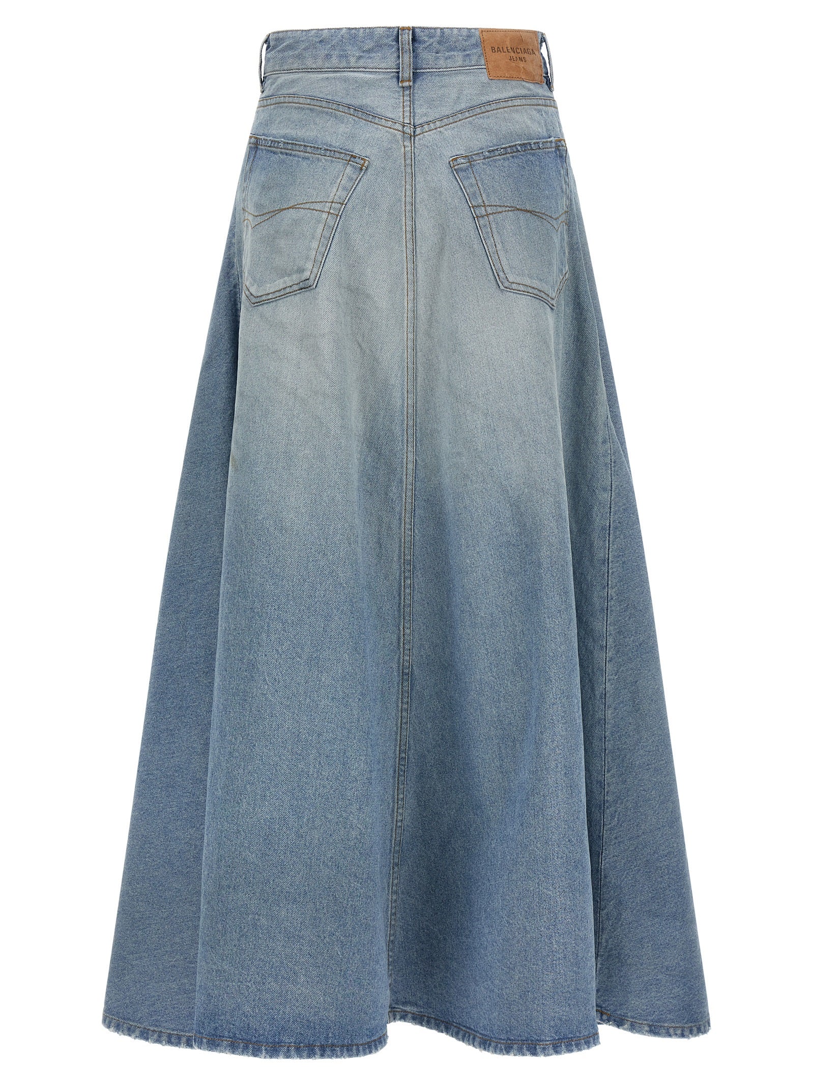 Godet skirt Light Blue Cotton