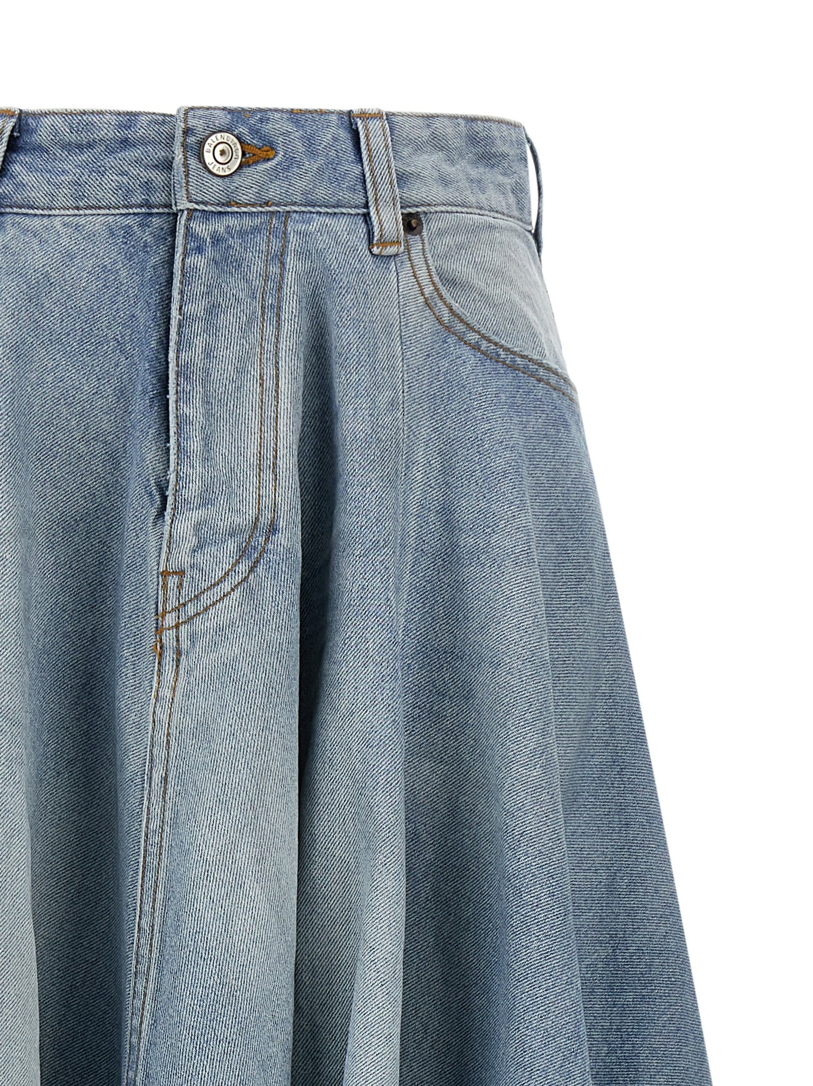 Godet skirt Light Blue Cotton