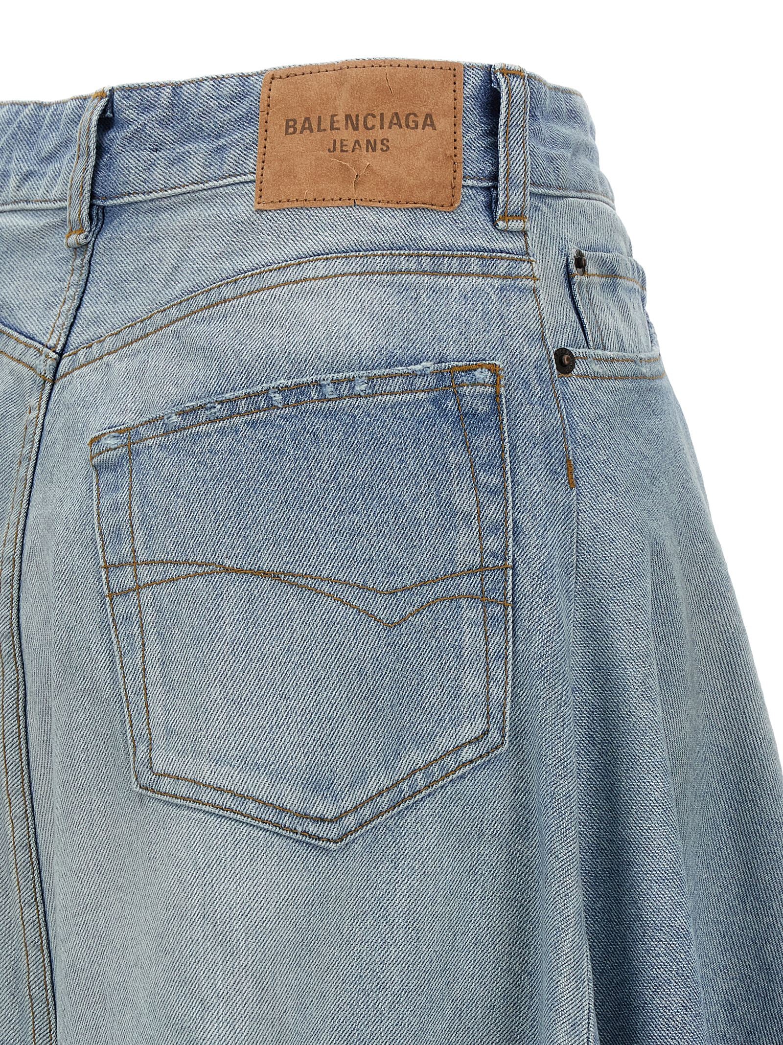 Godet skirt Light Blue Cotton