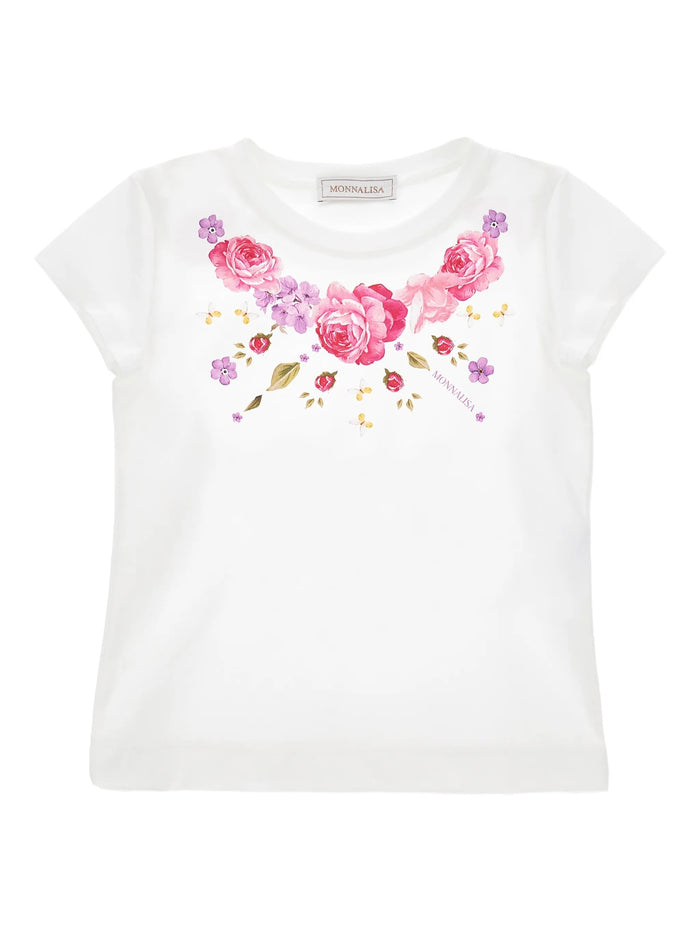 Tee Flowers Jersey White Cotton | T-shirt