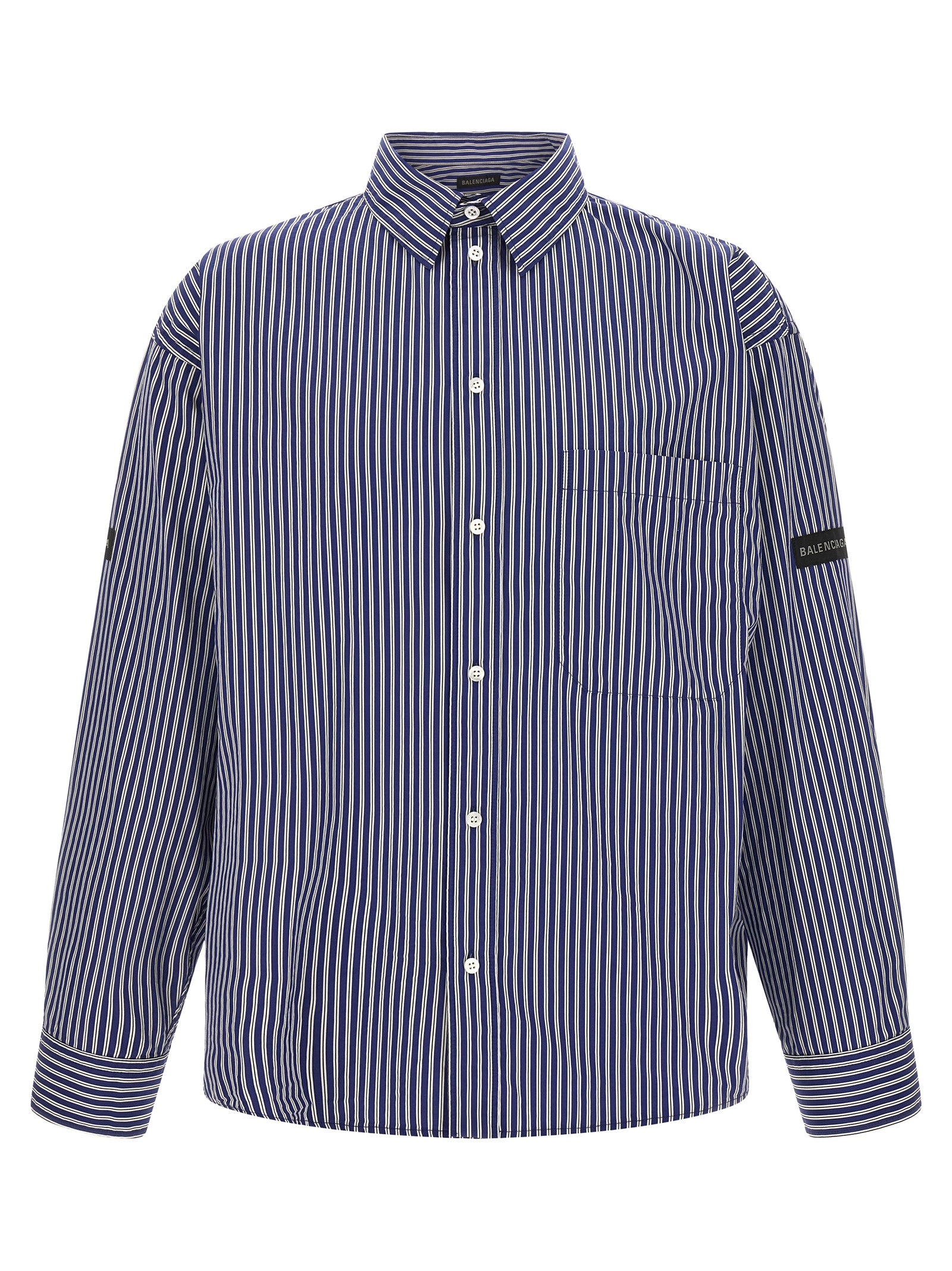 Striped shirt Blue Cotton Shirt, Blouse