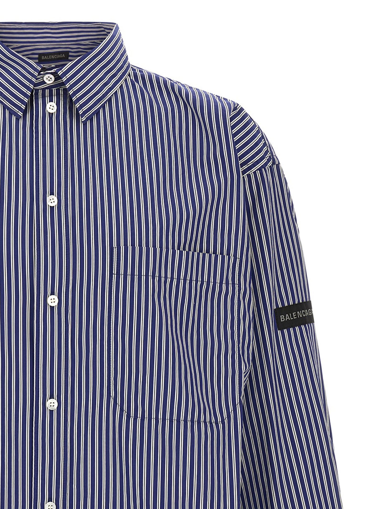 Striped shirt Blue Cotton Shirt, Blouse