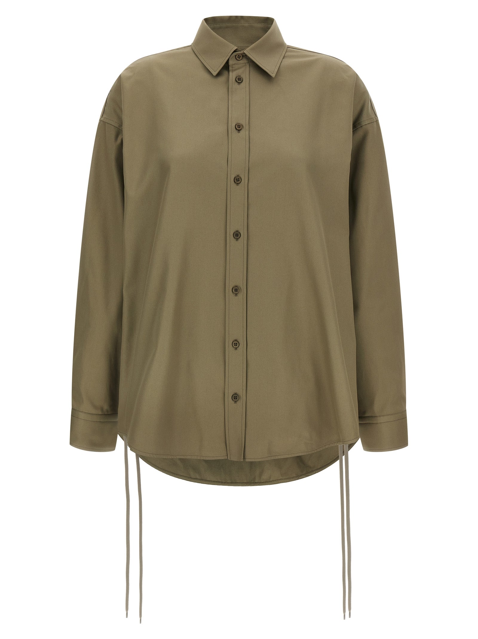 Lace-Up shirt Green Cotton Shirt, Blouse