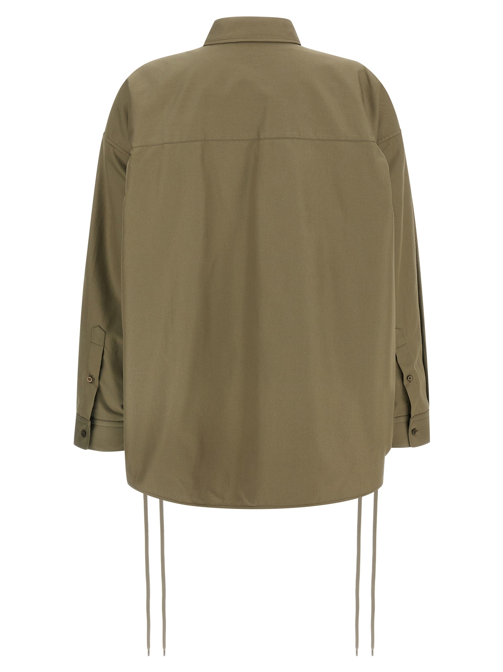 Lace-Up shirt Green Cotton Shirt, Blouse