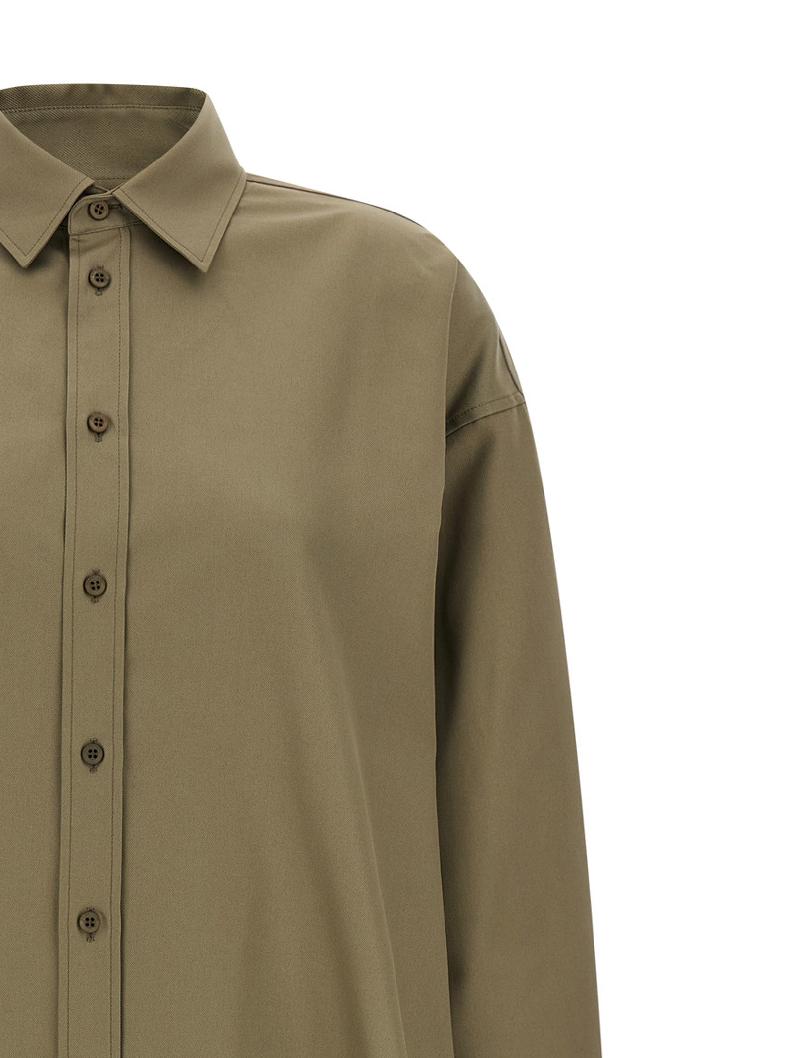 Lace-Up shirt Green Cotton Shirt, Blouse