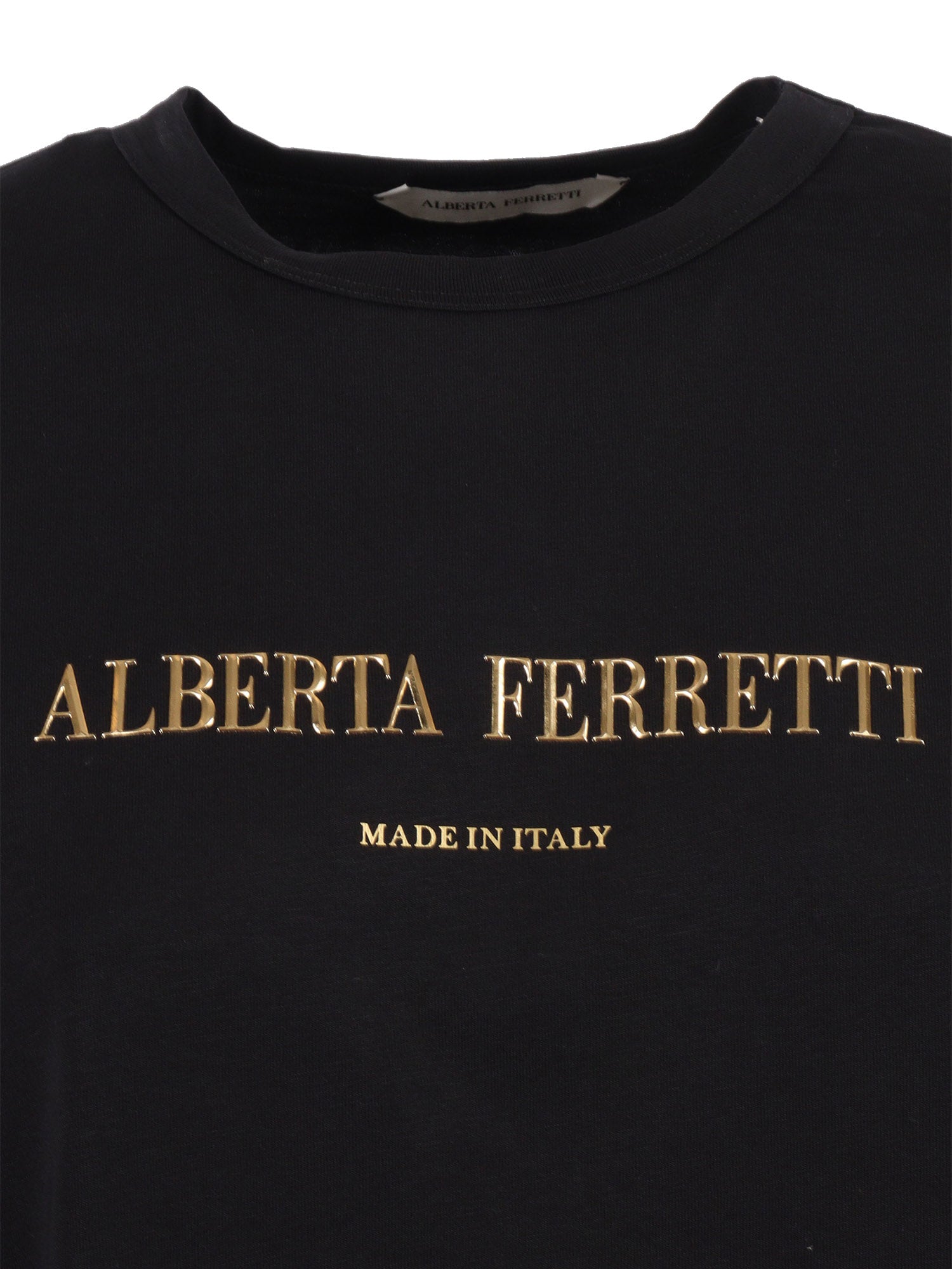T-Shirt Black Cotton Short Sleeves
