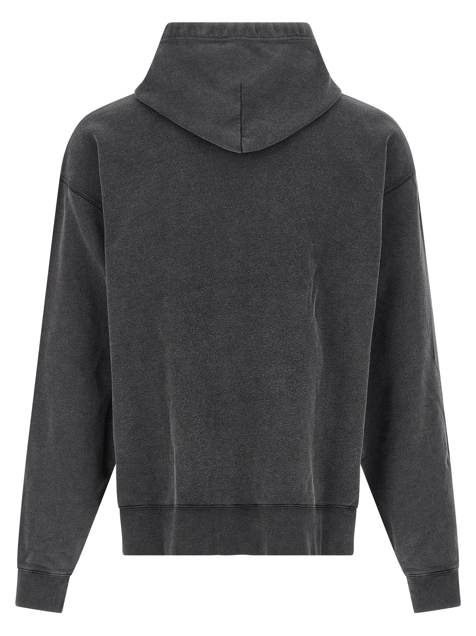 Washed Crayon Loop hoodie White/black Cotton Sweatshirt