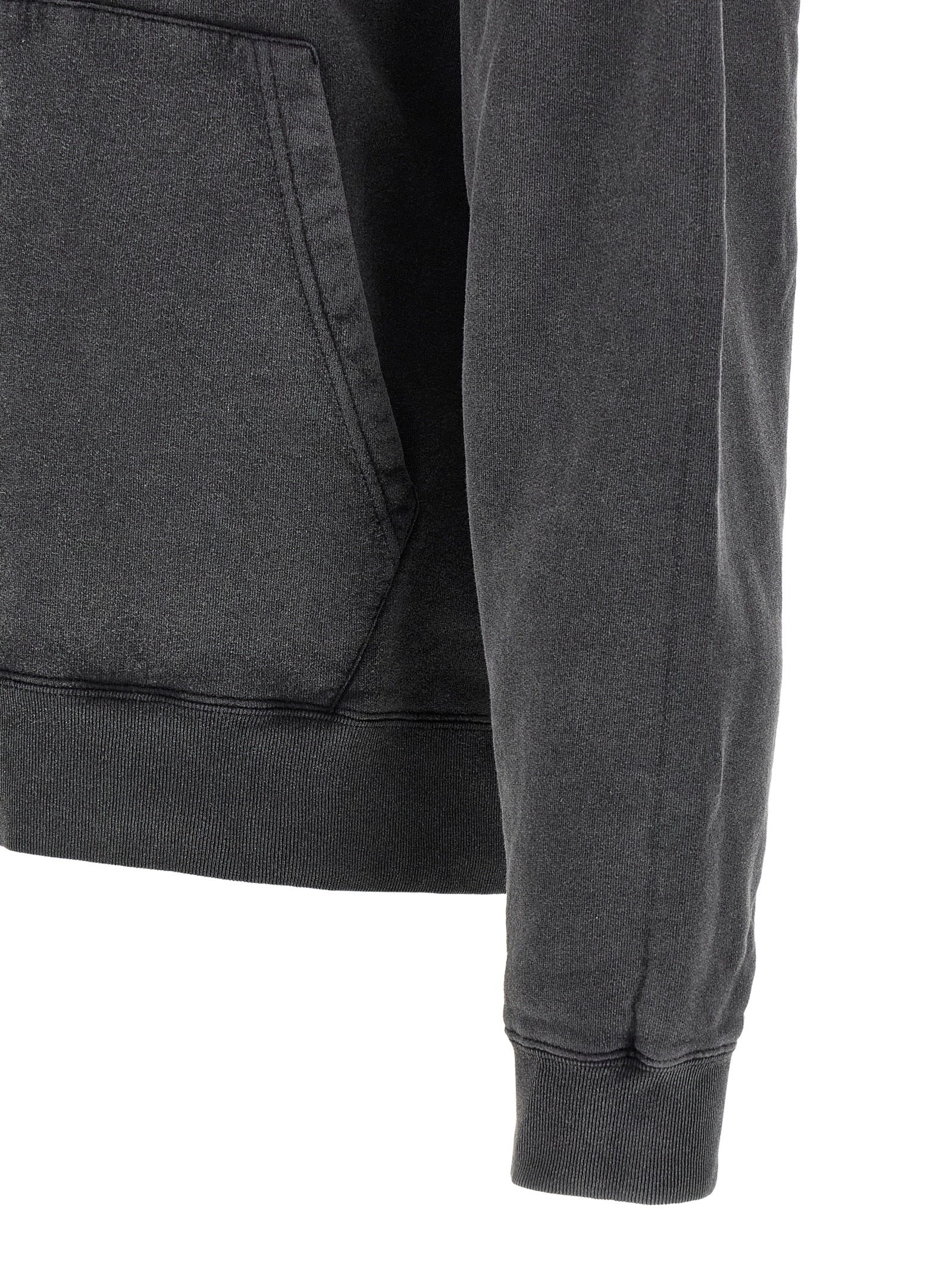 Washed Crayon Loop hoodie White/black Cotton Sweatshirt