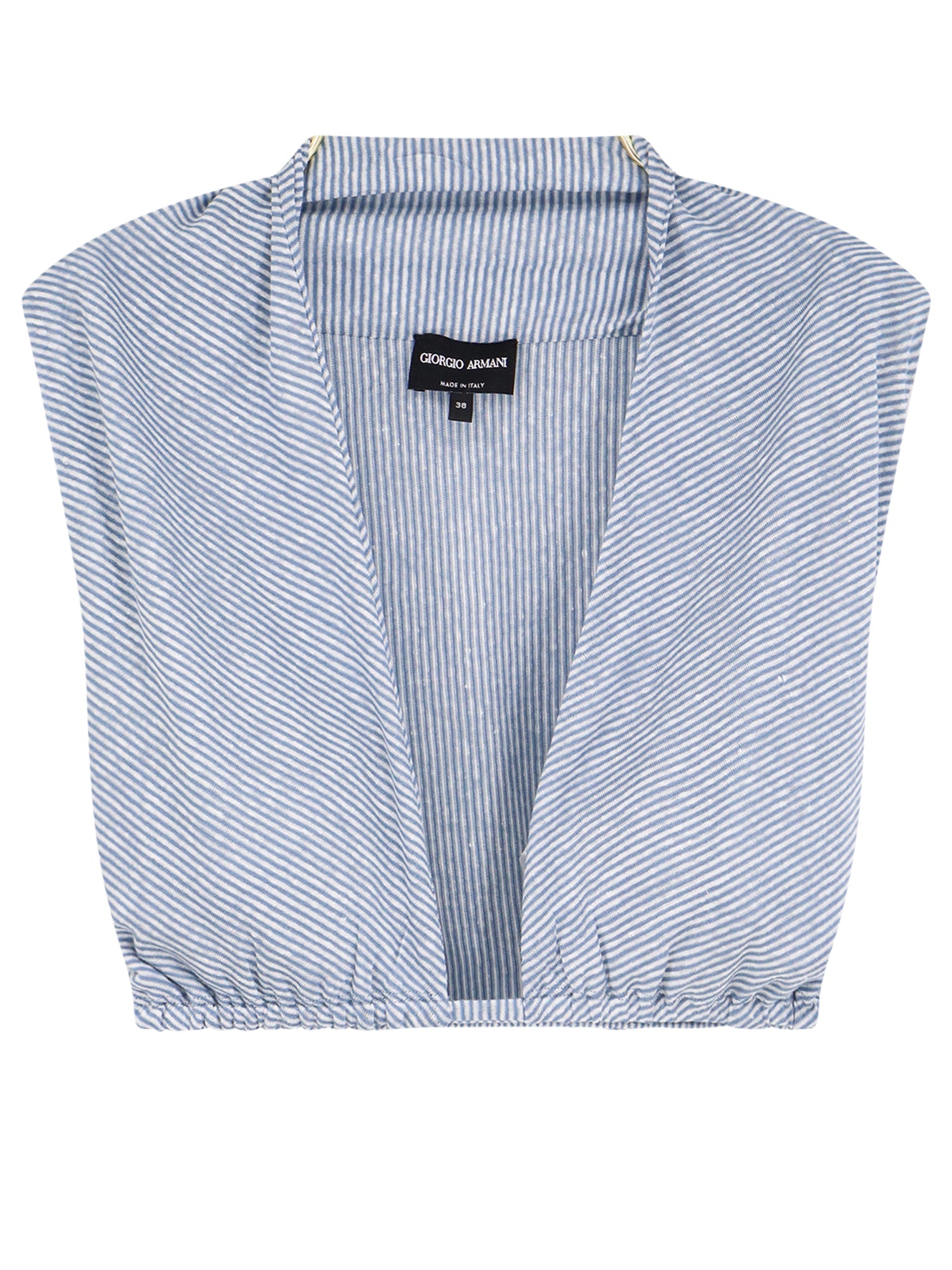 Giorgio Armani T-Shirts And Polos Blue Lino Viscosa