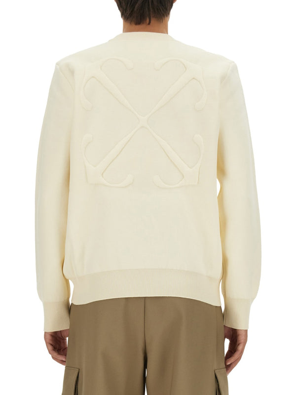 Sweatshirt With Logo White Cotton Jumpers