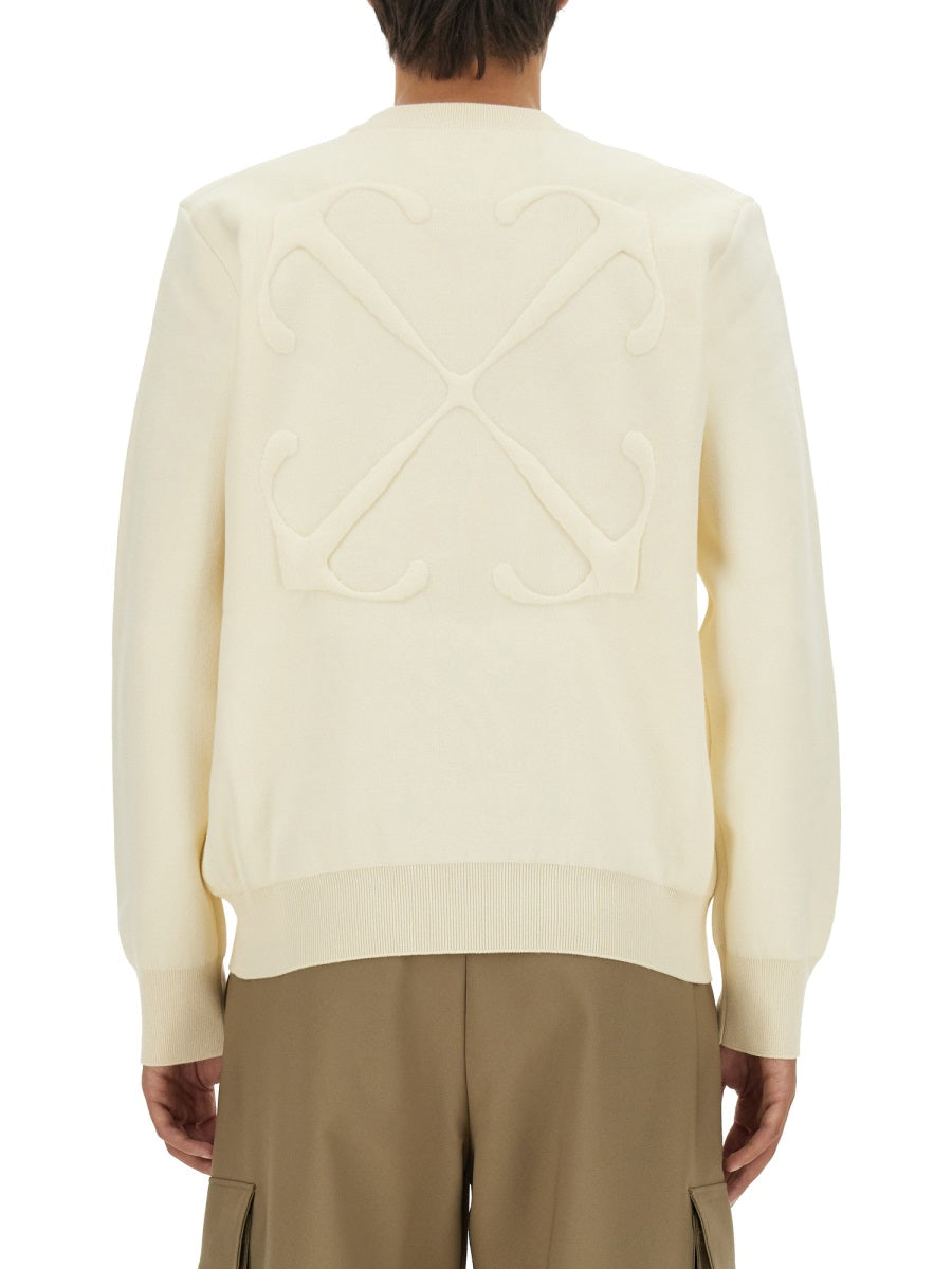 Sweatshirt With Logo White Cotton Jumpers