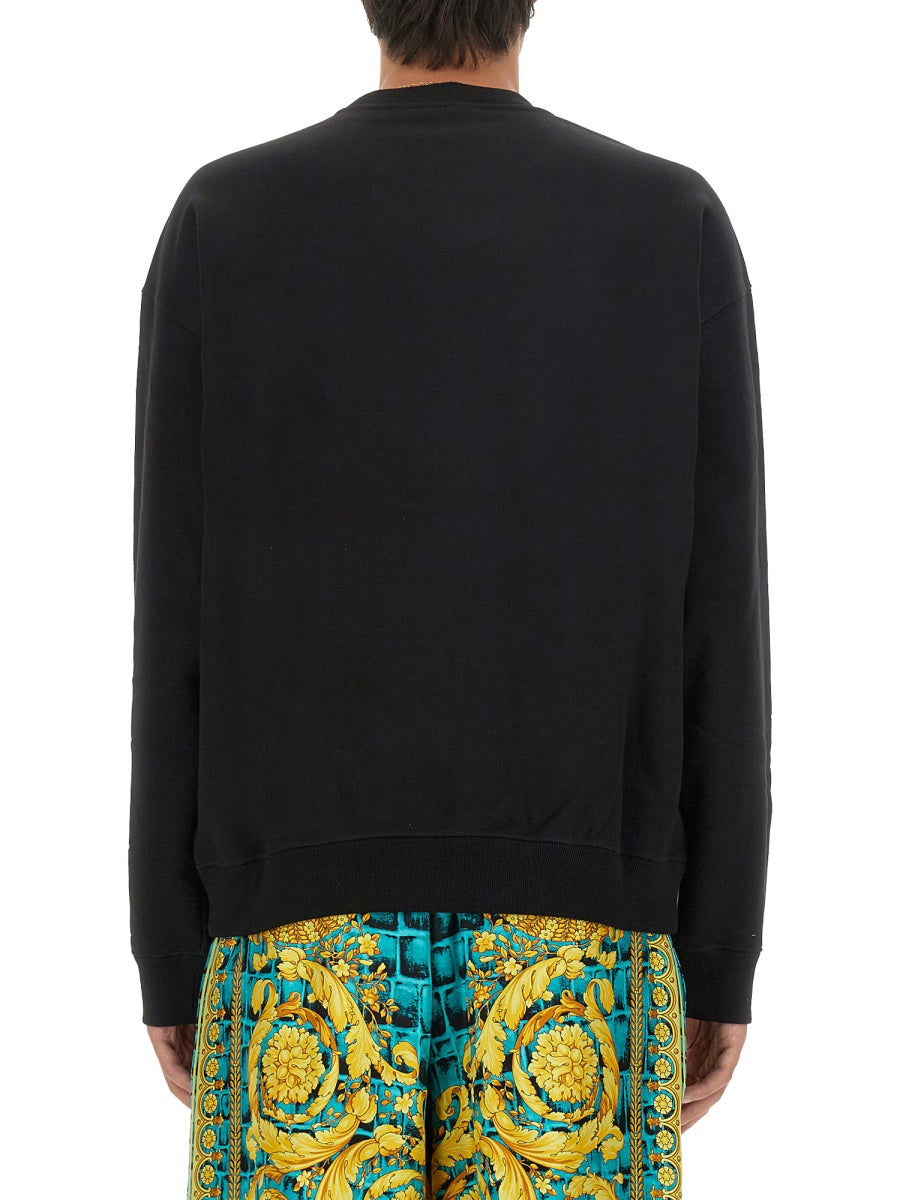 Sweatshirt With Logo Black Cotton Sweatshirts