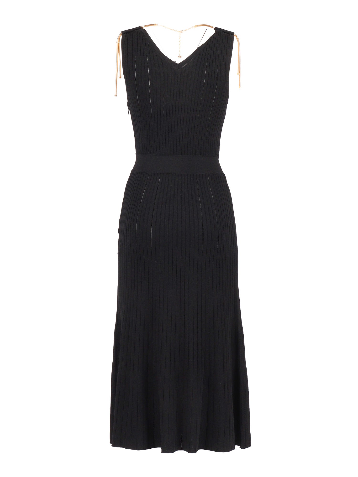KNIT DRESS Black Viscose Polyamide Midi