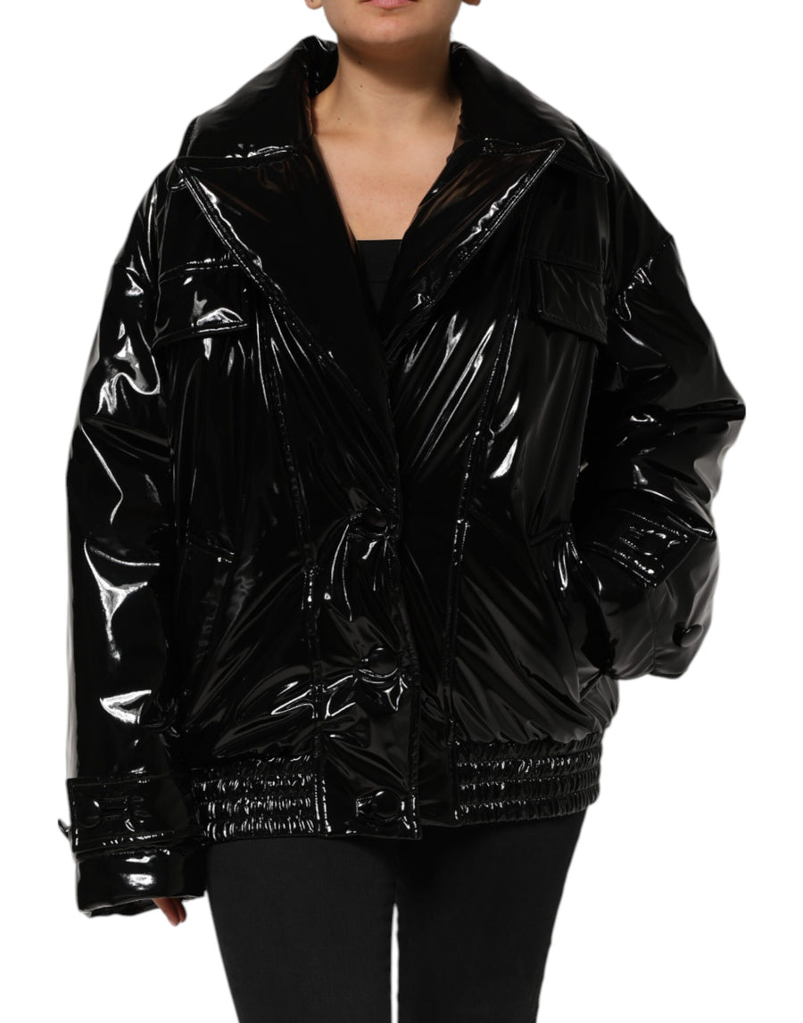 Dolce & Gabbana 60% Polyester 40% Polyurethane; Lining: 100% Polyester puffer jacket in black