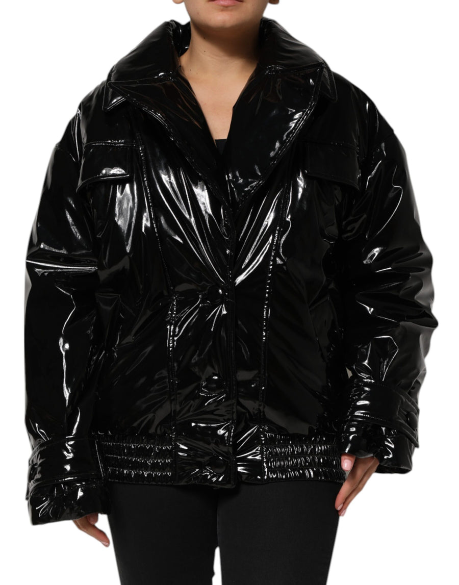 Dolce & Gabbana 60% Polyester 40% Polyurethane puffer jacket in black