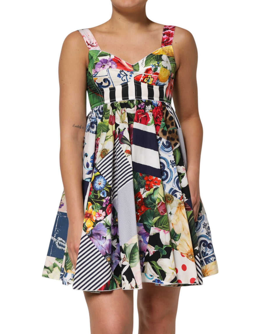 Dolce & Gabbana 80% Cotton a-line mini dress in multicolor