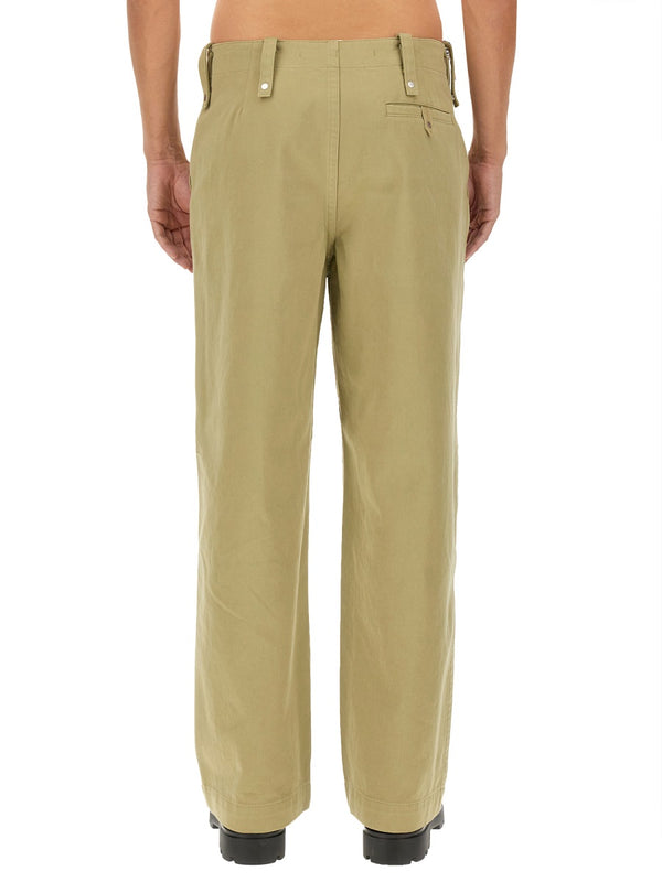 Satin Pants Beige Cotton Trousers