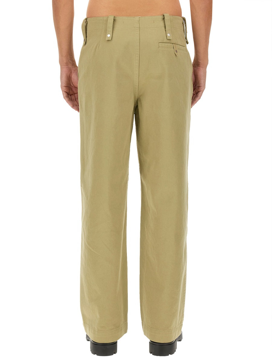 Satin Pants Beige Cotton Trousers