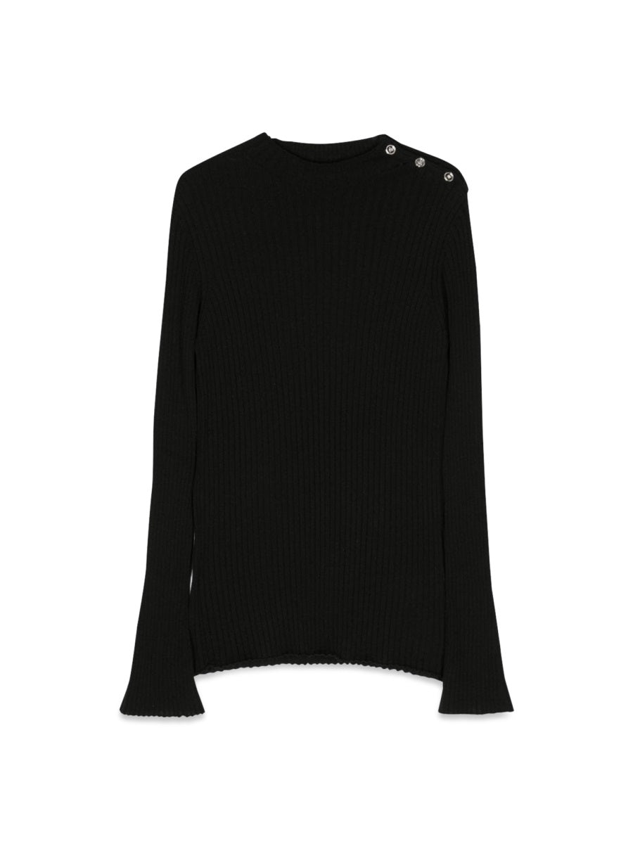 Knit Sweater Rib Black Virgil Wool Jumpers