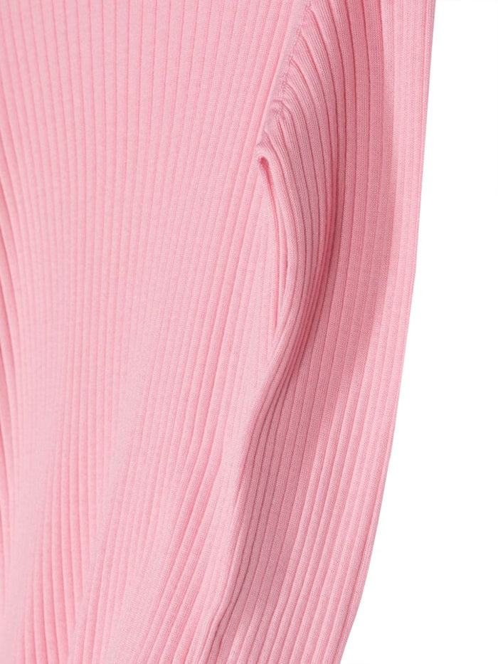 Knit Sweater Rib Series Pink Pure Virgin Wool