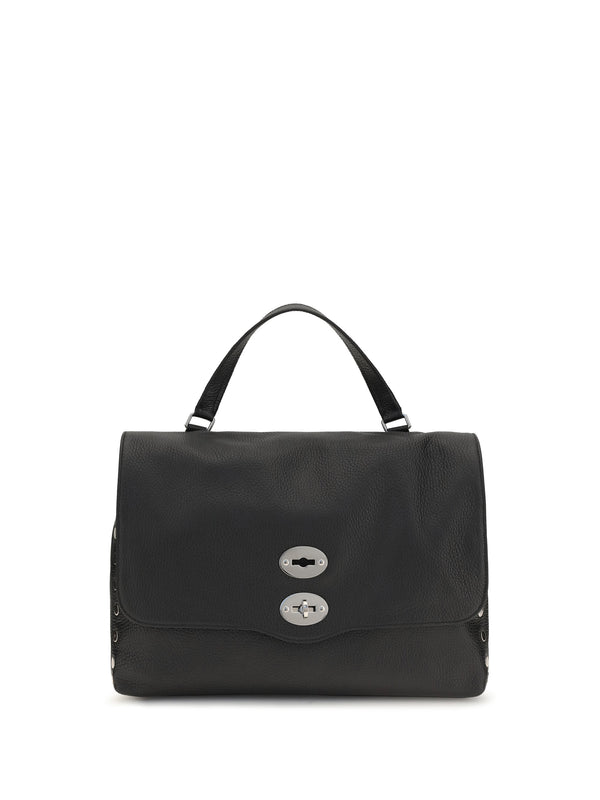 Zanellato 100% Calf Leather Bos Taurus top handle bag in black