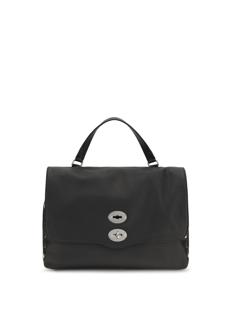 Zanellato 100% Calf Leather Bos Taurus top handle bag in black